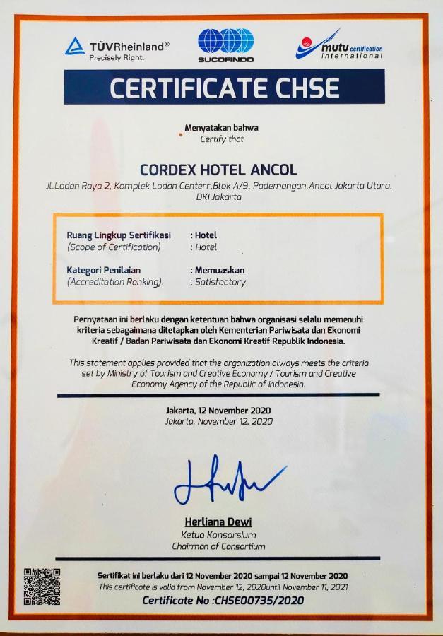 Cordex Hotel Ancol Джакарта Екстериор снимка